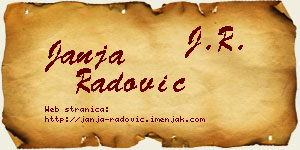 Janja Radović vizit kartica